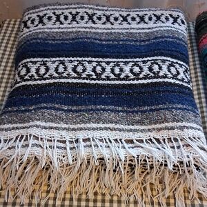 Blue and White Baja Blanket